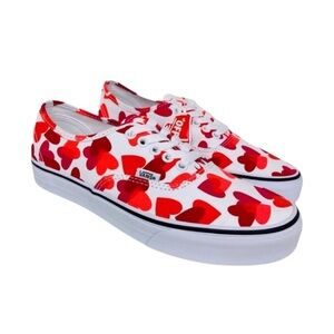 Vans Authentic Valentine Heart Sneakers Shoes Red